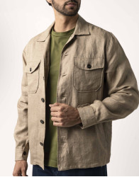 Castello d'Oro Beige Linen Safari Jacket thumbnail 1